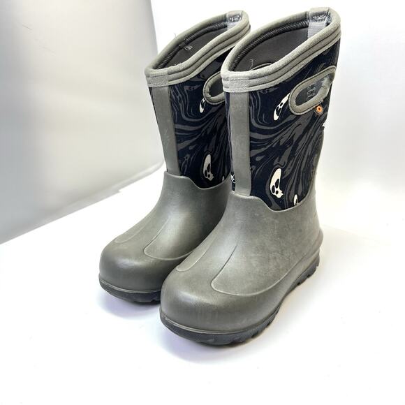 Bogs Kids Neo-Classic Spooky Gray Ghost Skull sz 12 child - Picture 1 of 7